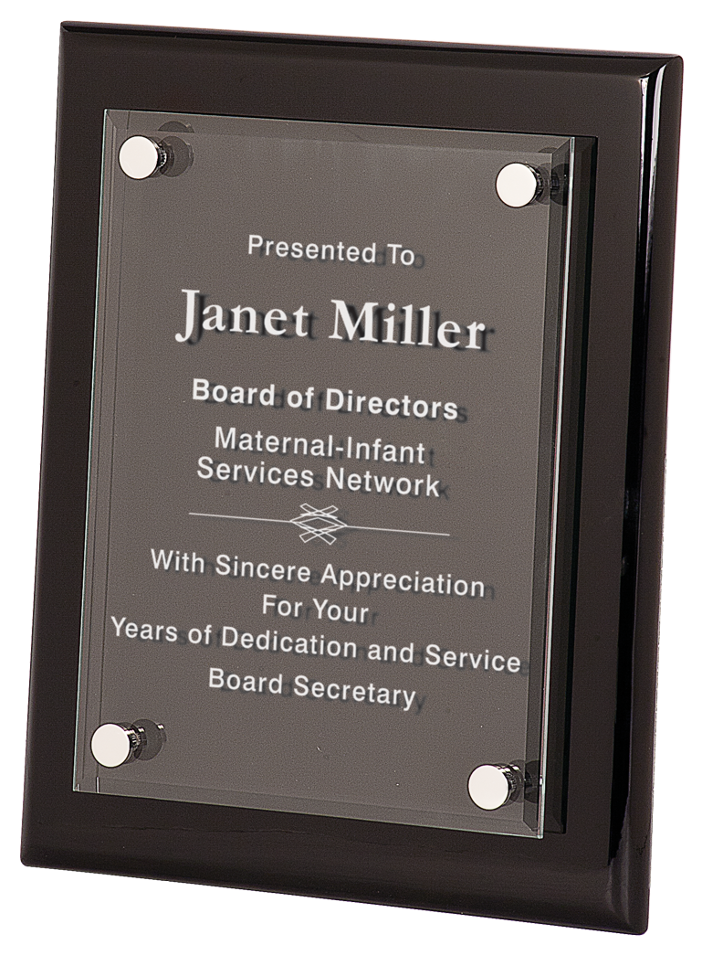 Piano Finish Floating Acrylic Plaques