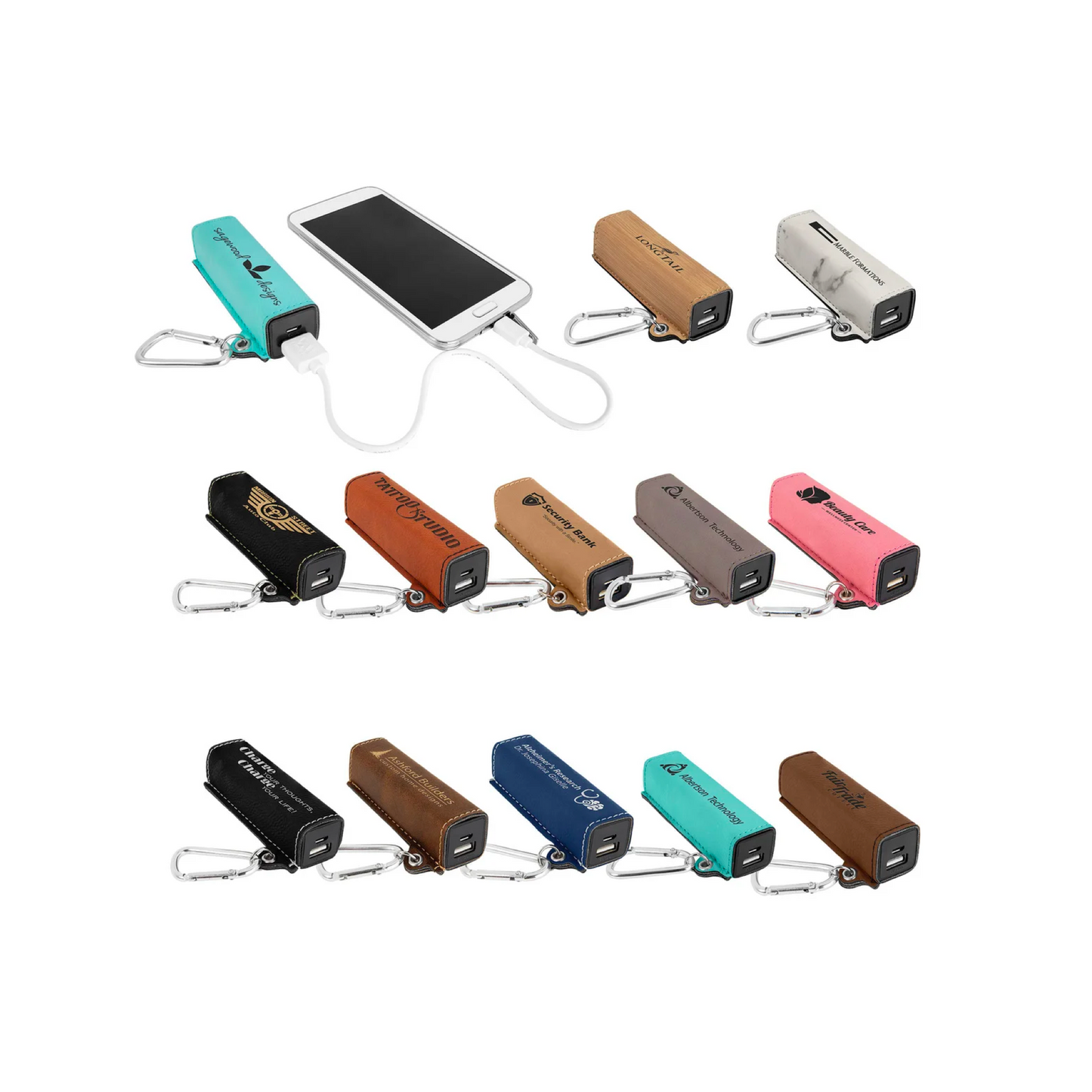 Leatherette Power Bank Keychains