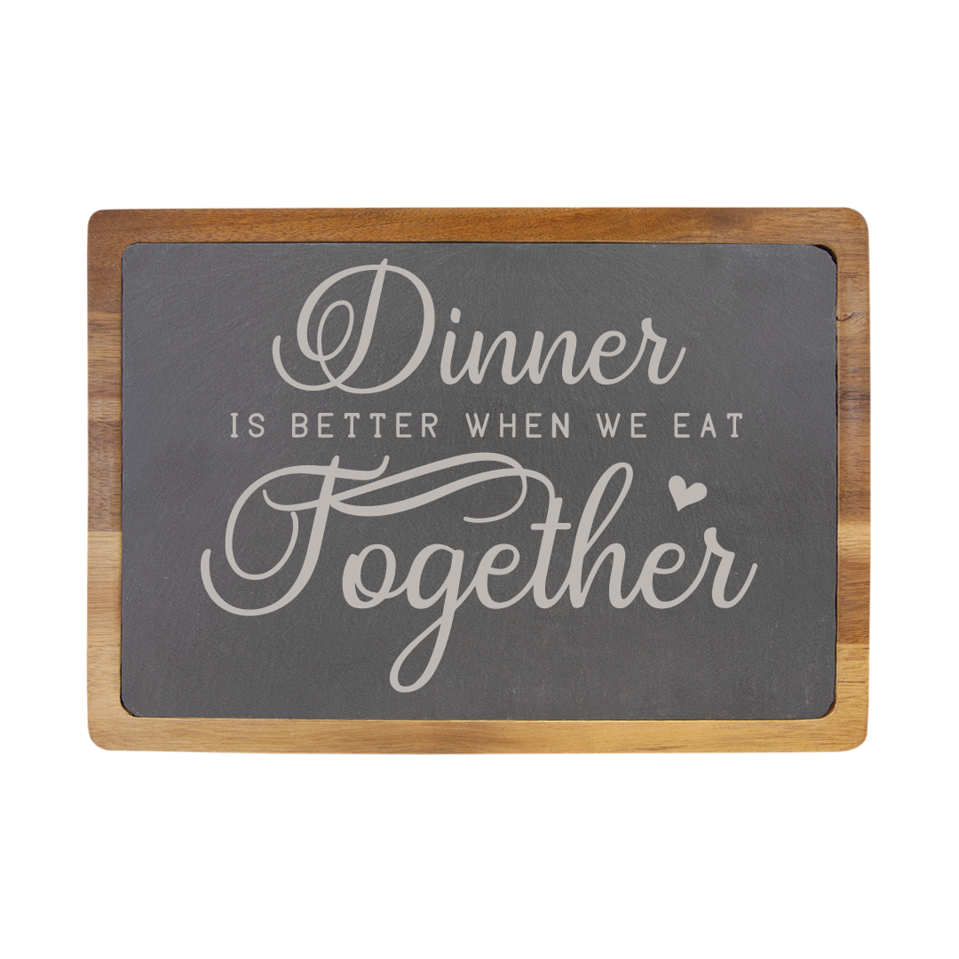 Acacia Wood & Slate Rectangle Cutting Board