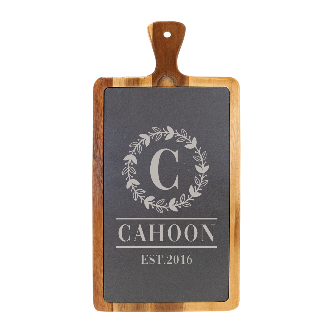 Acacia Wood & Slate Rectangle Cutting Board