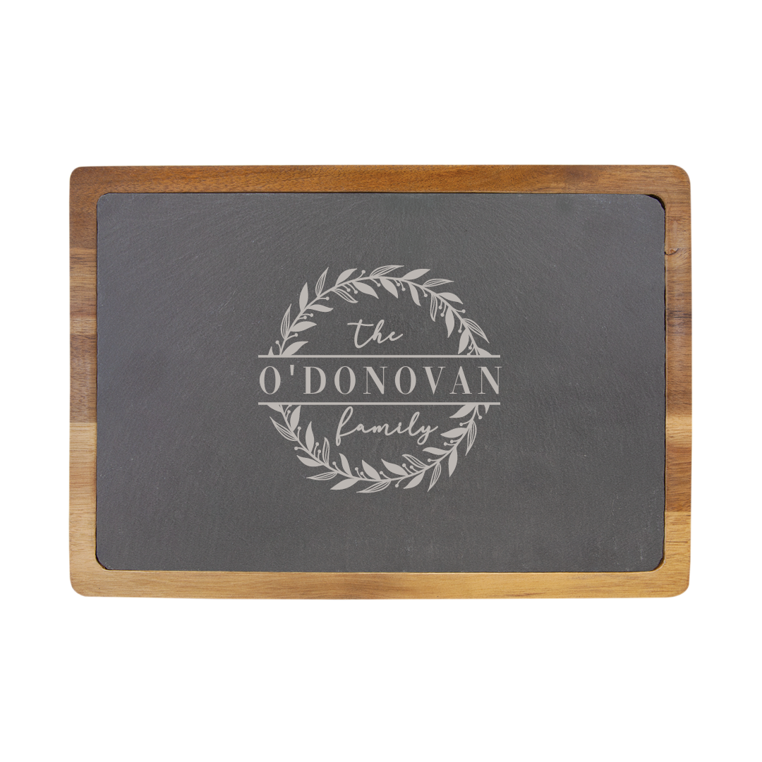 Acacia Wood & Slate Rectangle Cutting Board