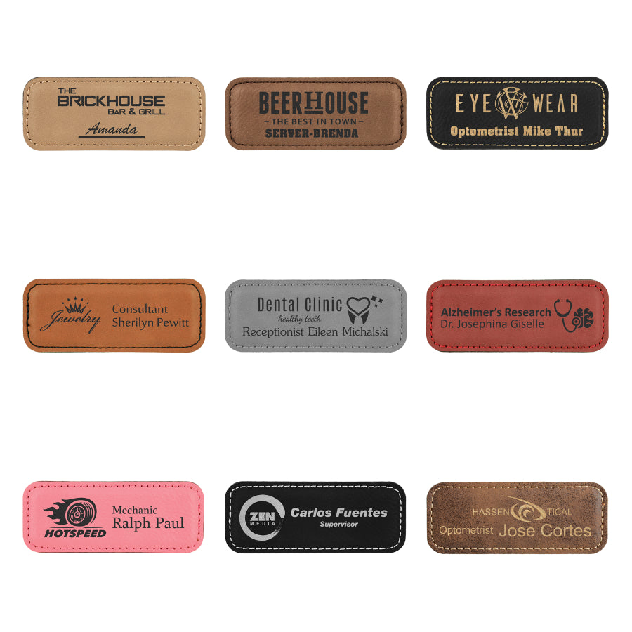 Custom Leatherette Magnetic Badges