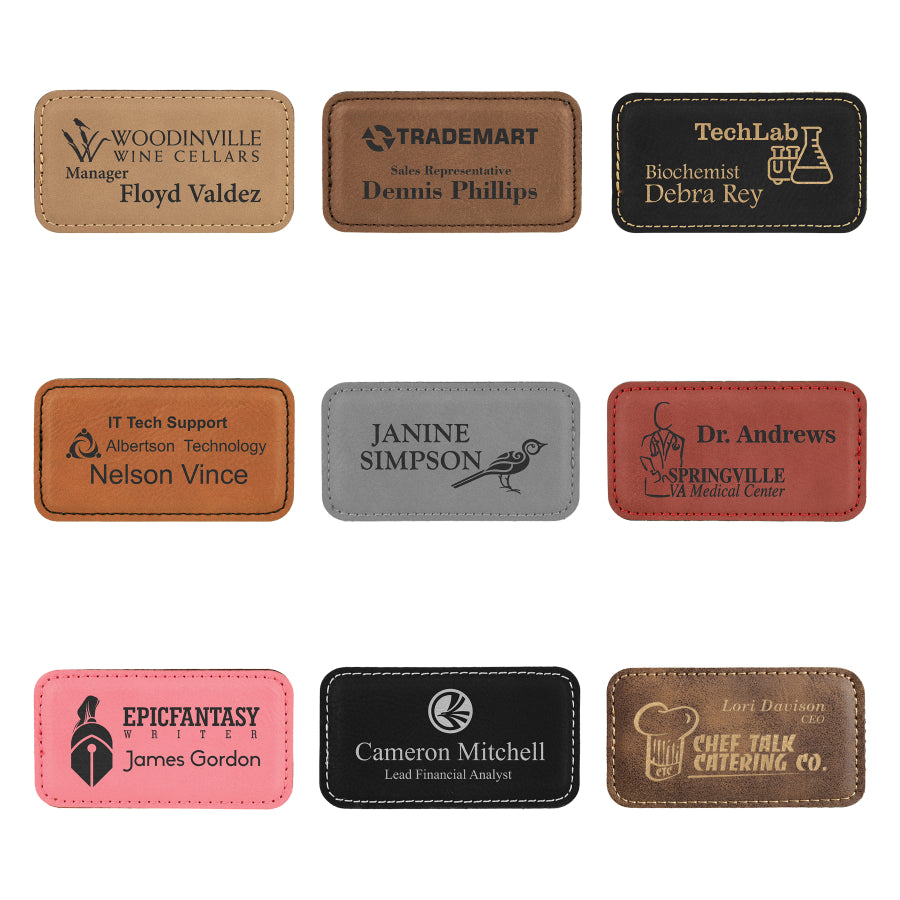 Custom Leatherette Magnetic Badges