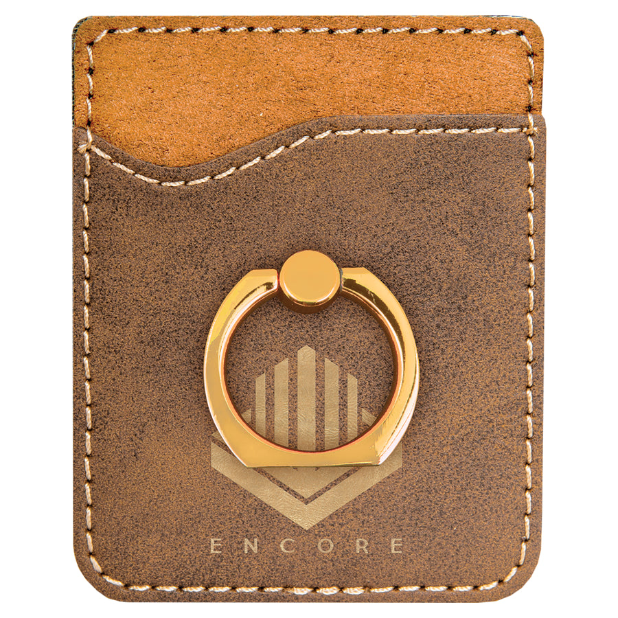 Leatherette Phone Wallet w/ Ring