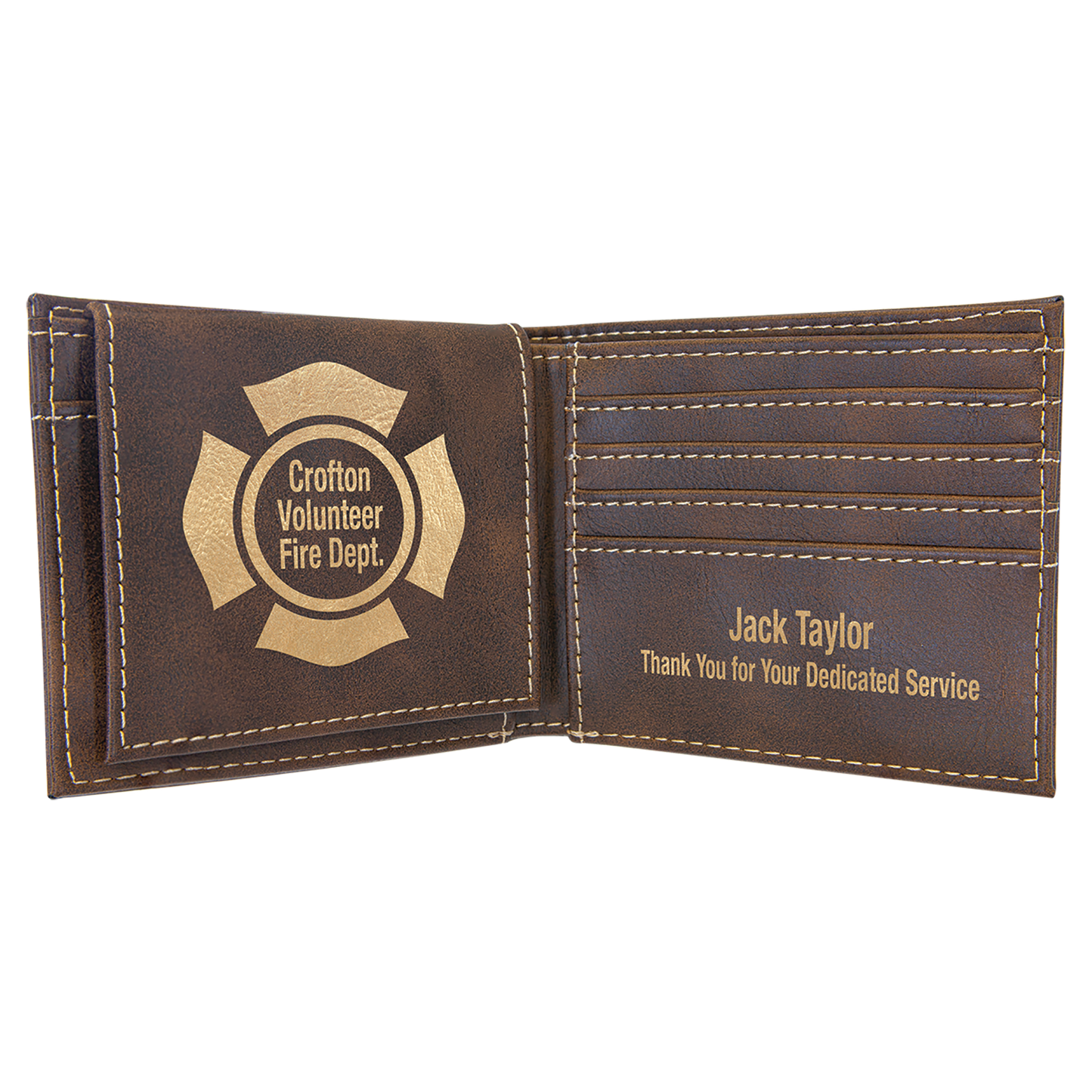 Bifold Leatherette Wallet W/ ID Flip