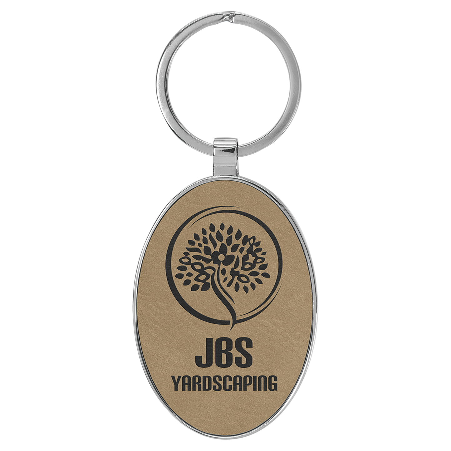 Metal Frame Leatherette Keychains