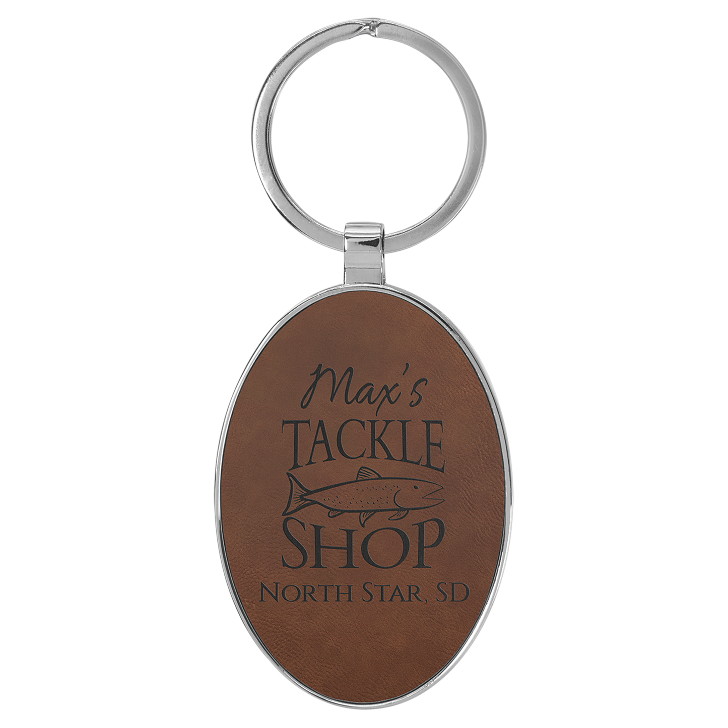 Metal Frame Leatherette Keychains