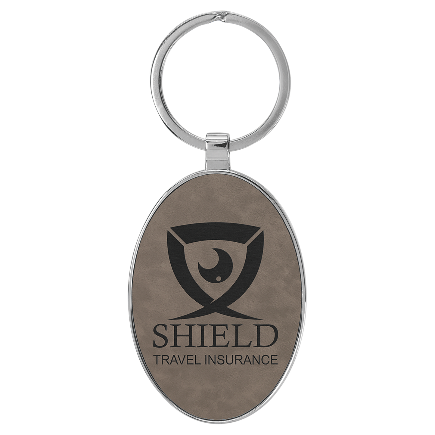 Metal Frame Leatherette Keychains
