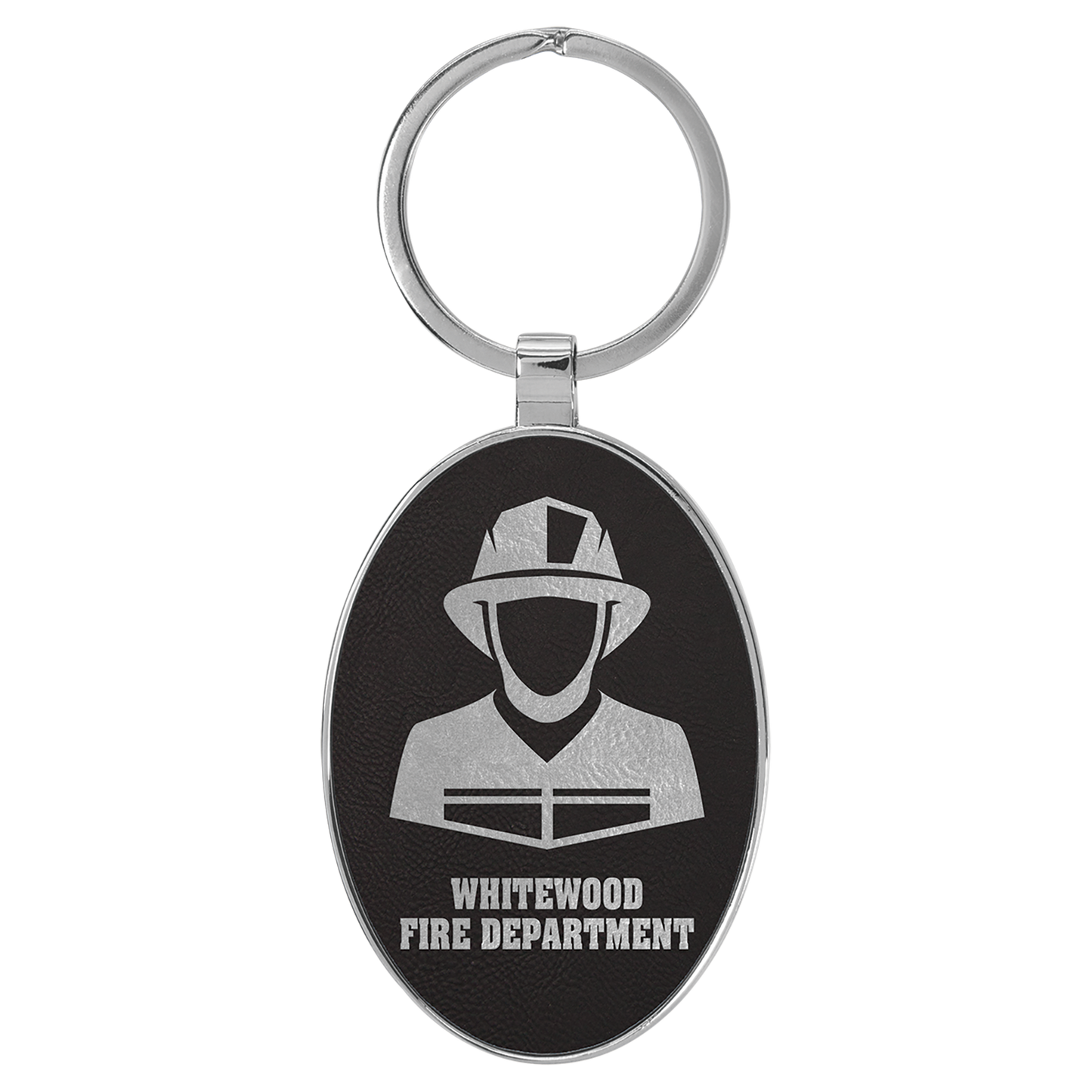 Metal Frame Leatherette Keychains