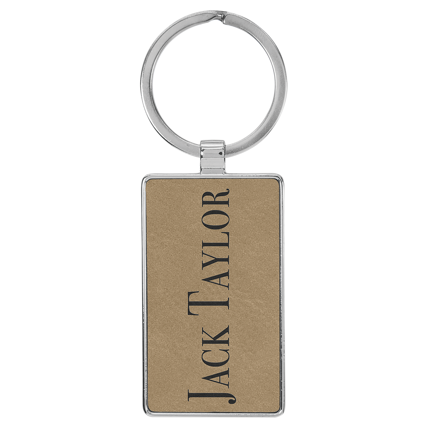 Metal Frame Leatherette Keychains
