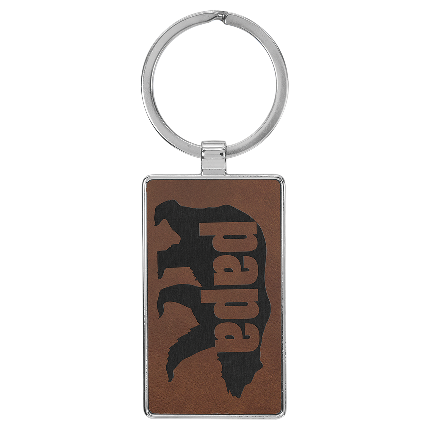 Metal Frame Leatherette Keychains