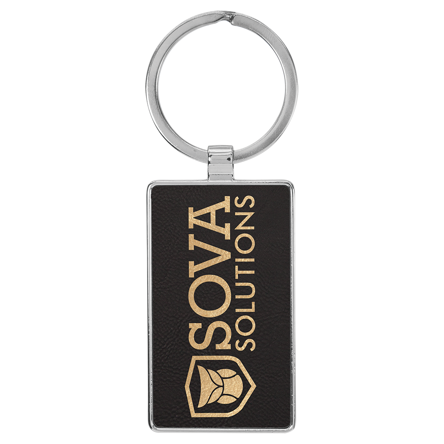 Metal Frame Leatherette Keychains