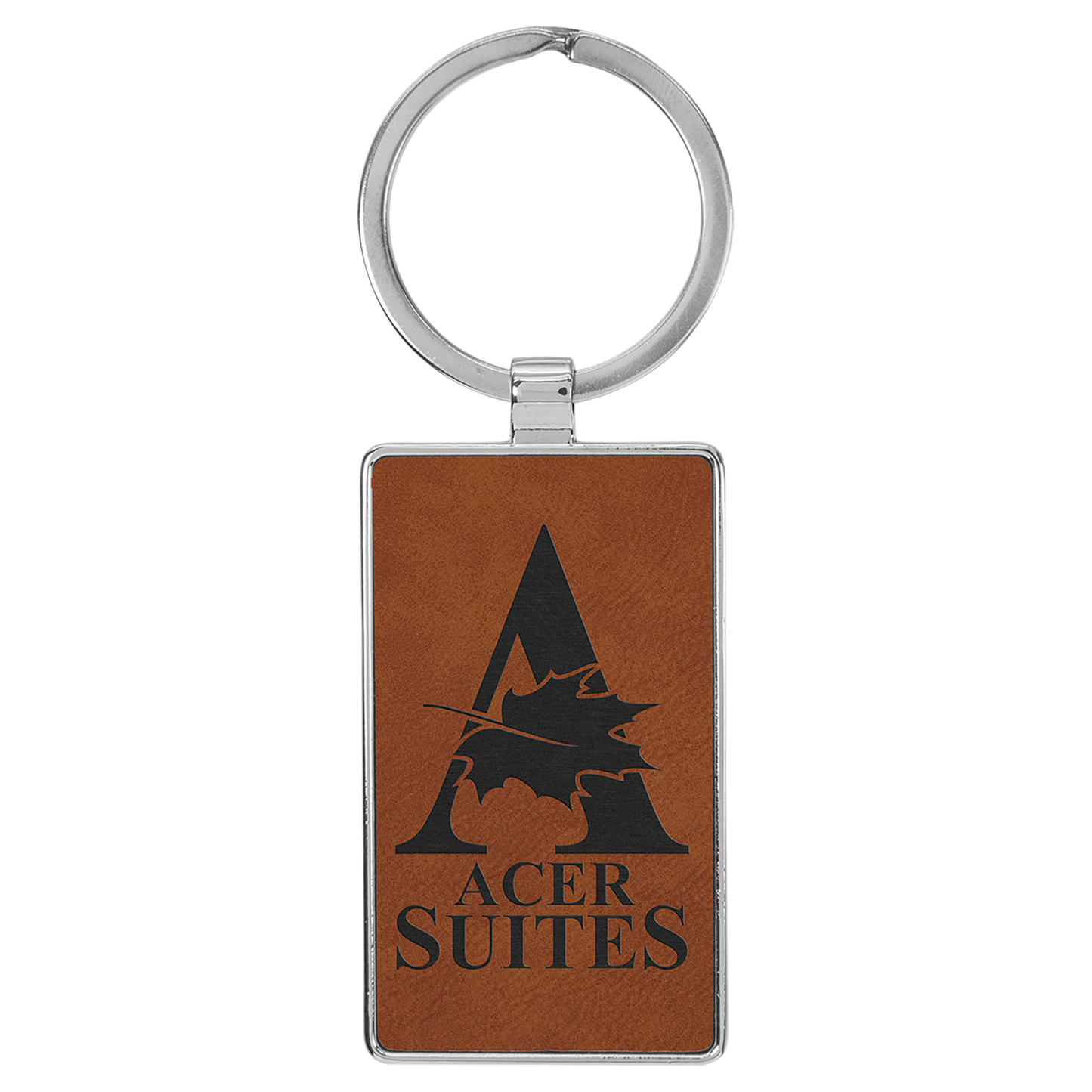 Metal Frame Leatherette Keychains