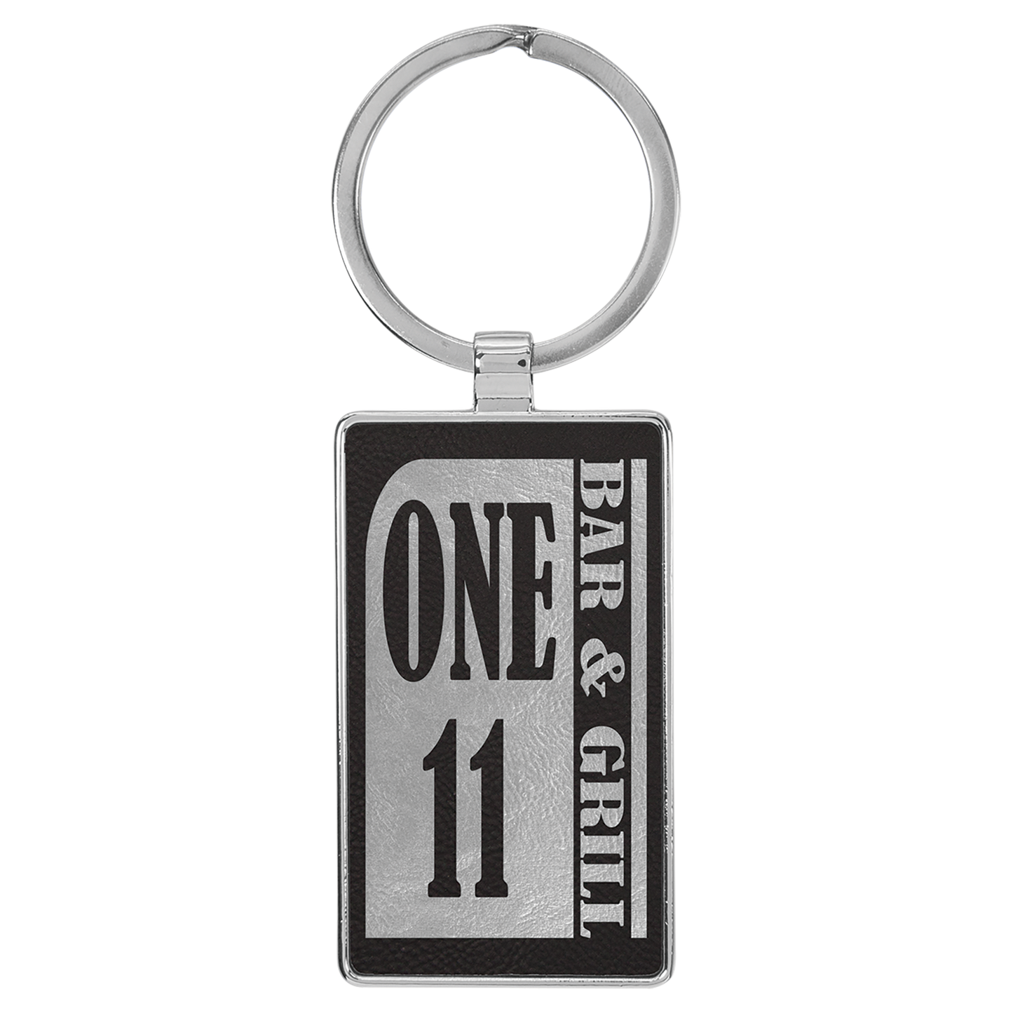 Metal Frame Leatherette Keychains