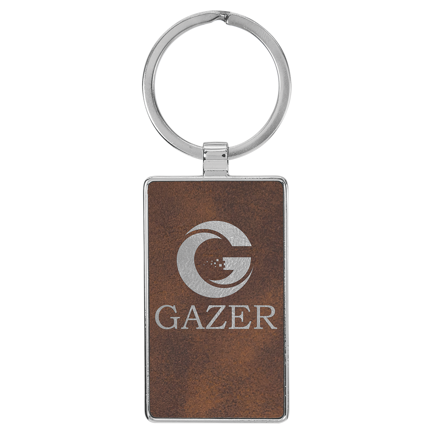 Metal Frame Leatherette Keychains