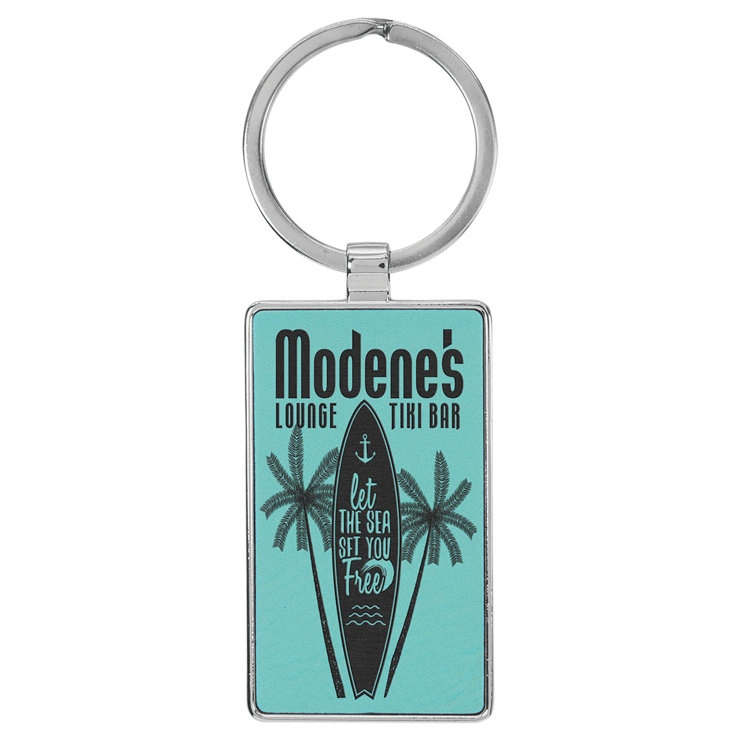 Metal Frame Leatherette Keychains