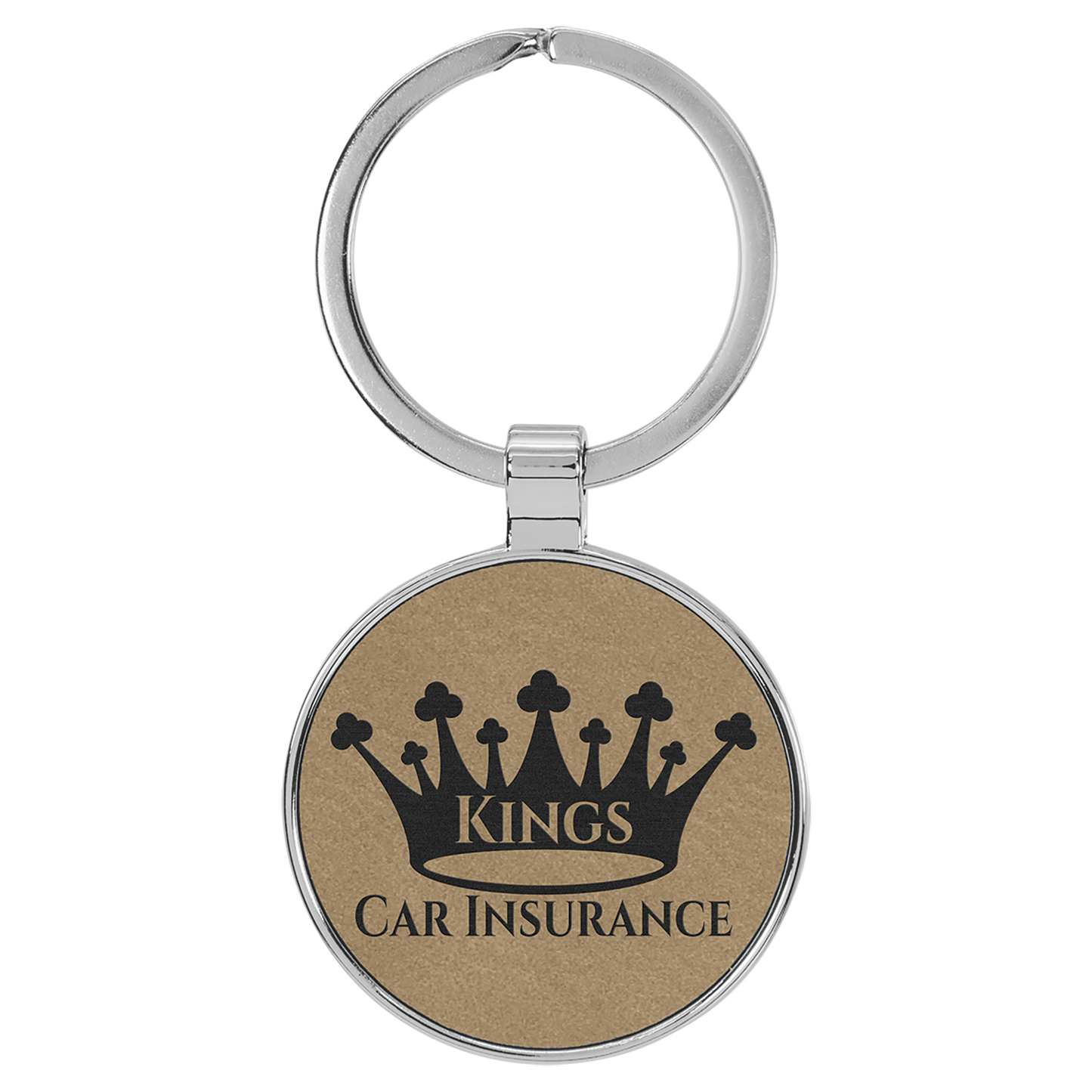 Metal Frame Leatherette Keychains