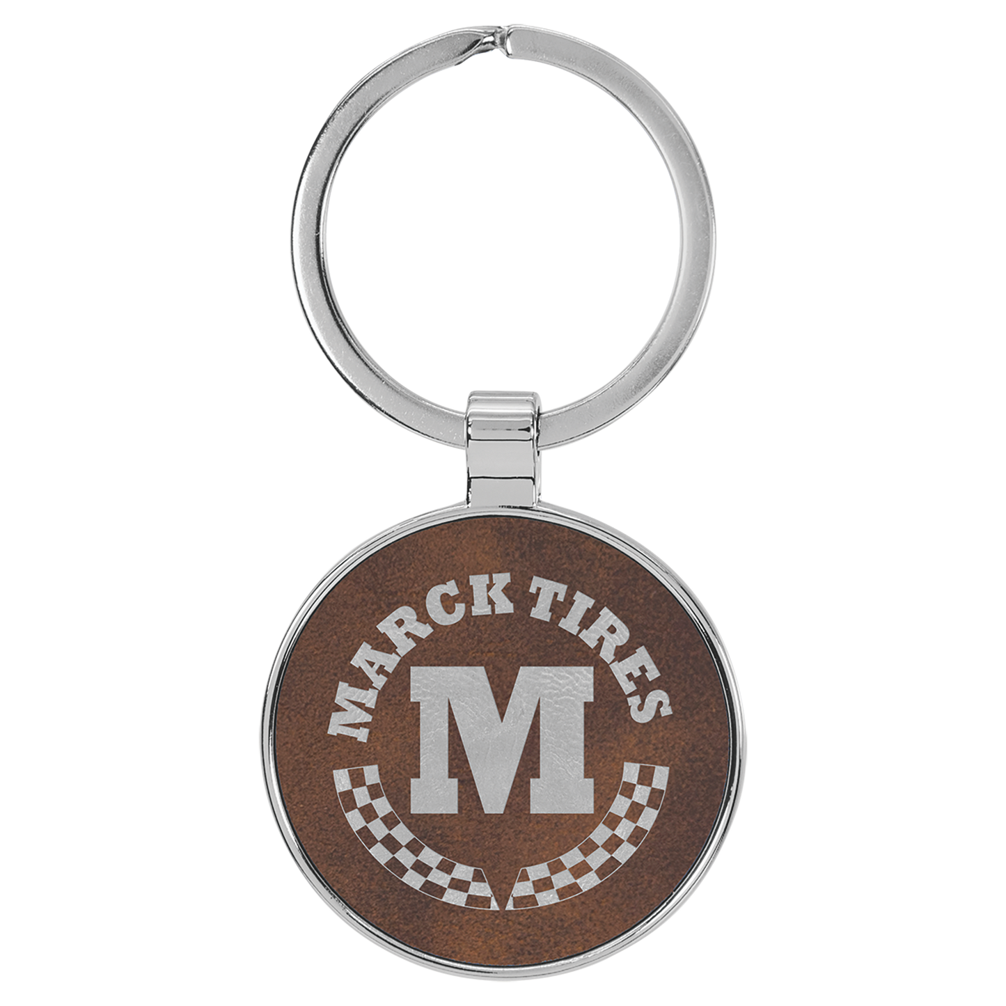 Metal Frame Leatherette Keychains