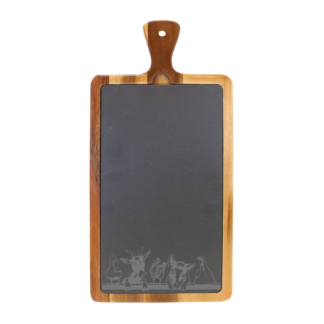 Acacia Wood & Slate Rectangle Cutting Board