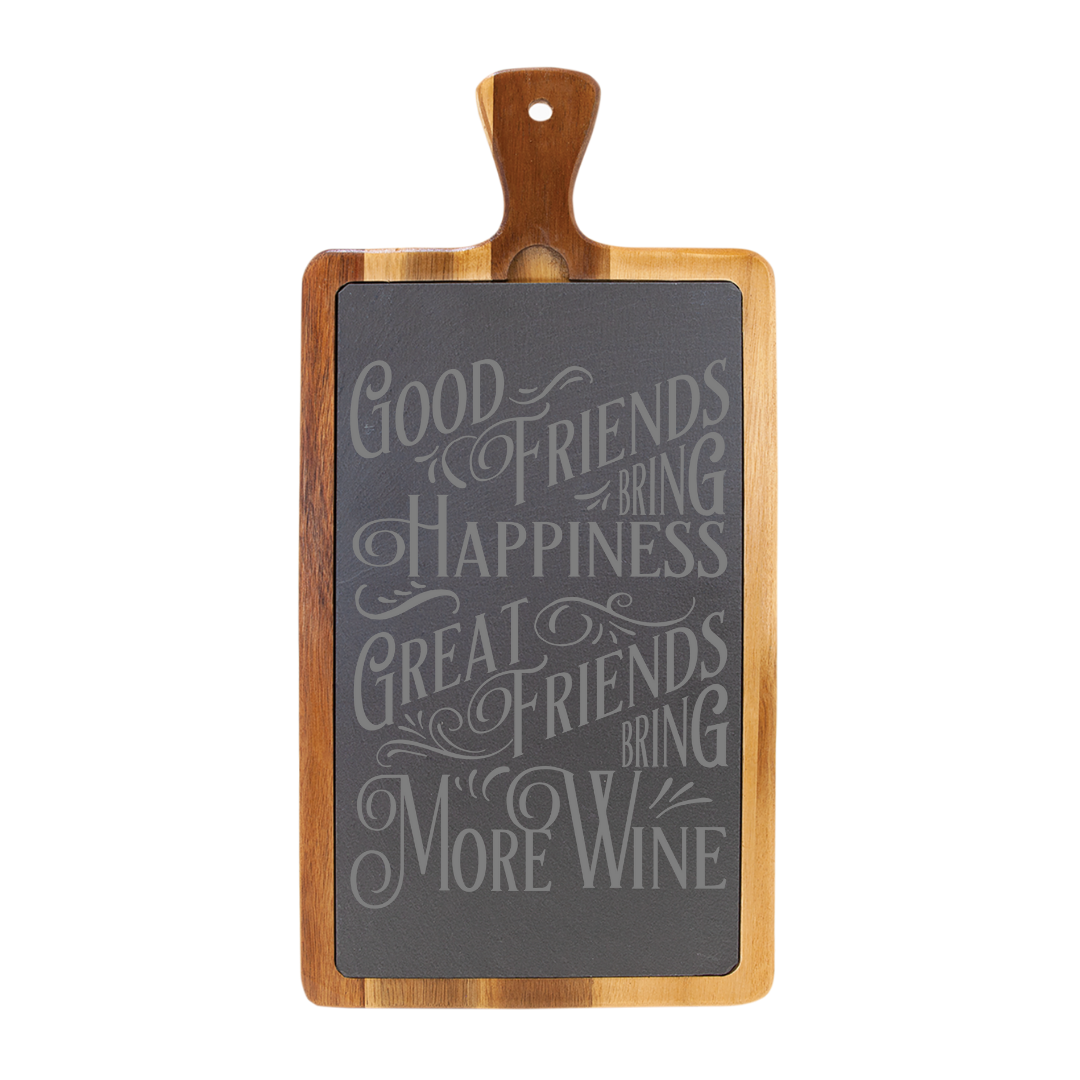 Acacia Wood & Slate Rectangle Cutting Board