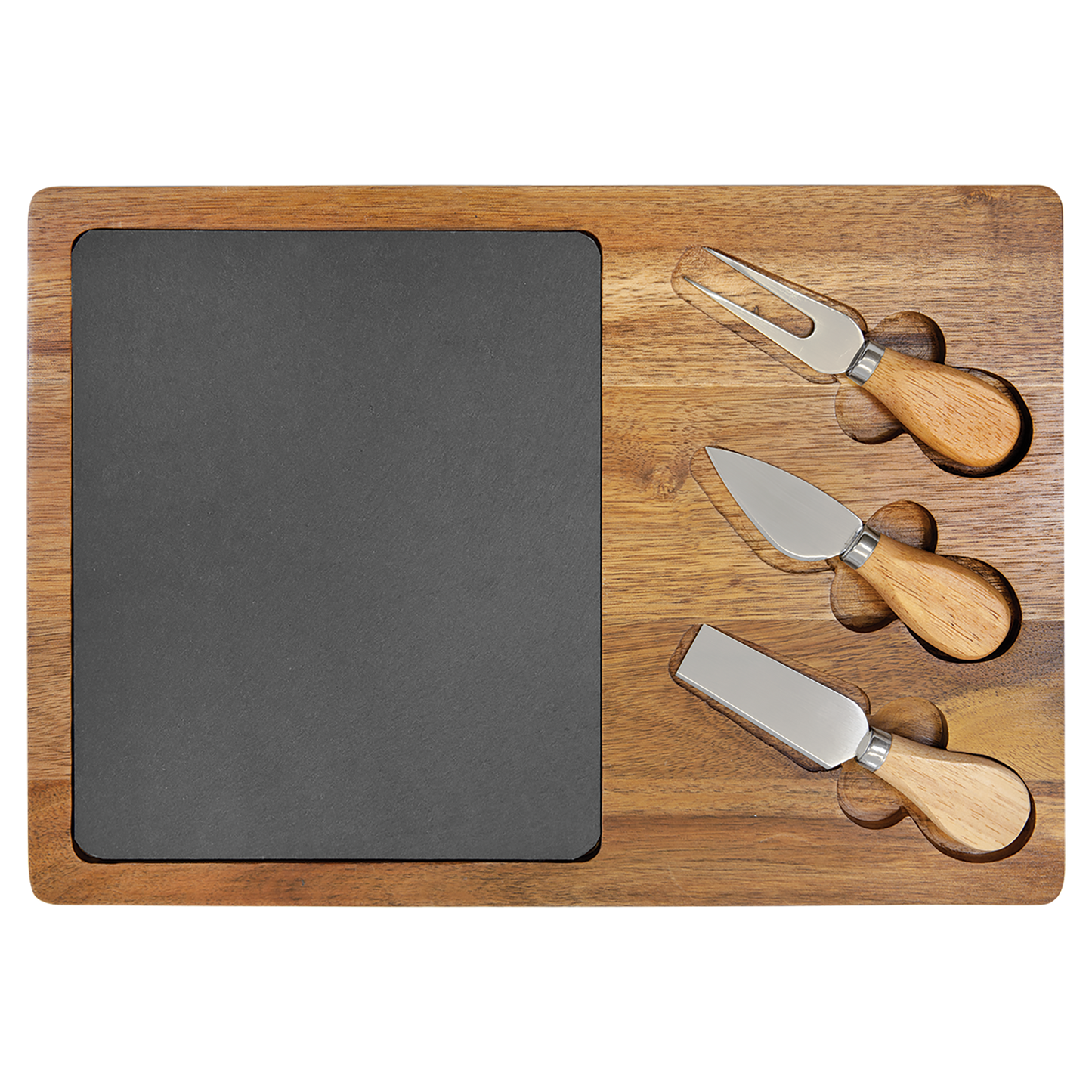 Acacia Wood & Slate Rectangle Cheese Board