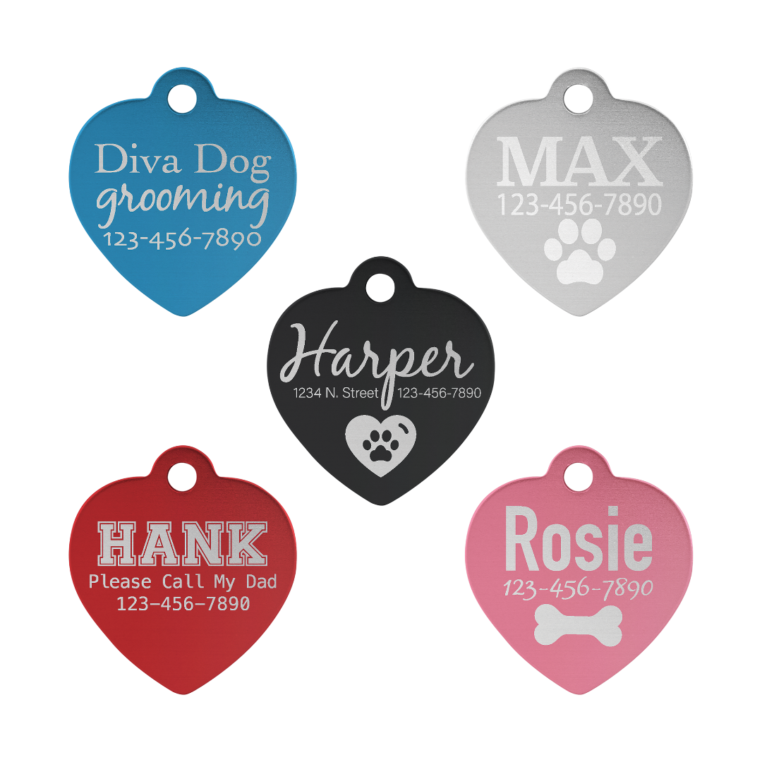 Heart Shape Pet Tags