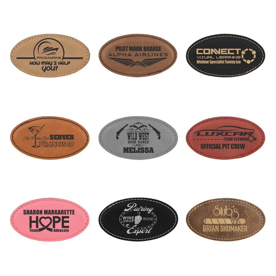 Custom Leatherette Magnetic Badges