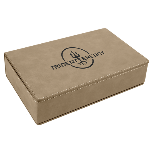 Custom Leatherette Flask Gift Box Set