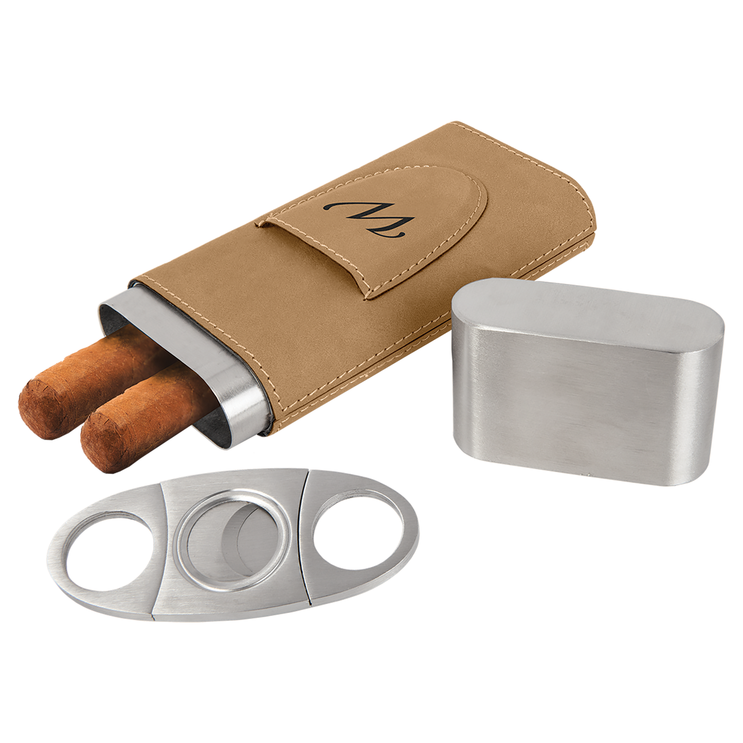 Leatherette Cigar Case With Cutter