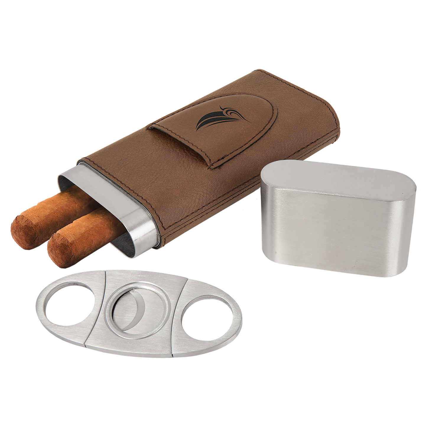 Leatherette Cigar Case With Cutter