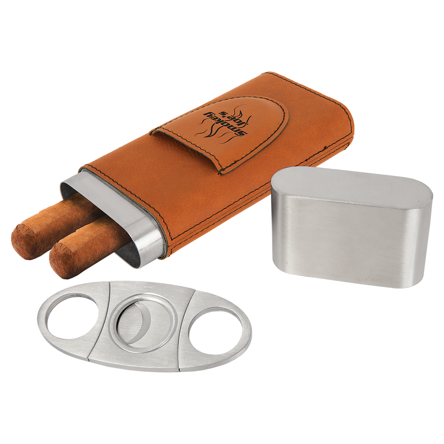 Leatherette Cigar Case With Cutter