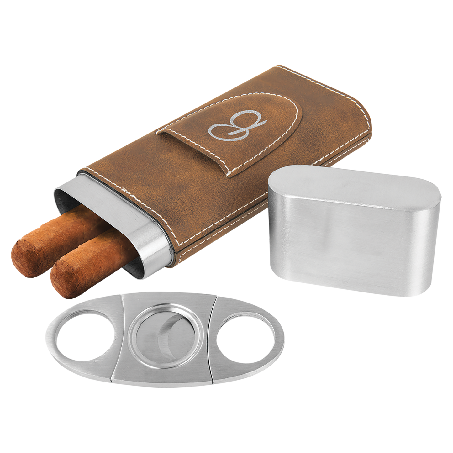 Leatherette Cigar Case With Cutter