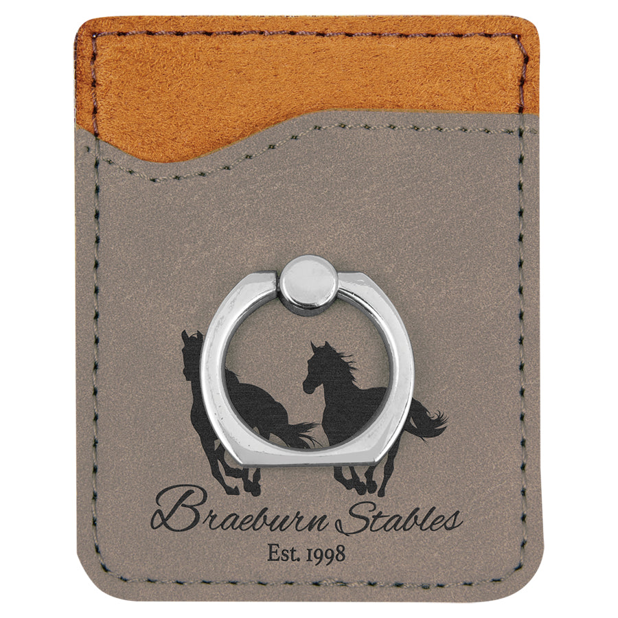 Leatherette Phone Wallet w/ Ring