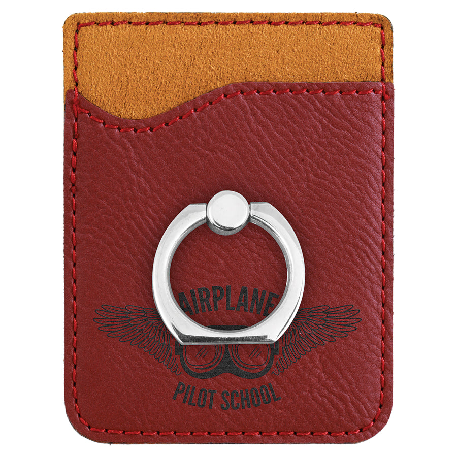 Leatherette Phone Wallet w/ Ring