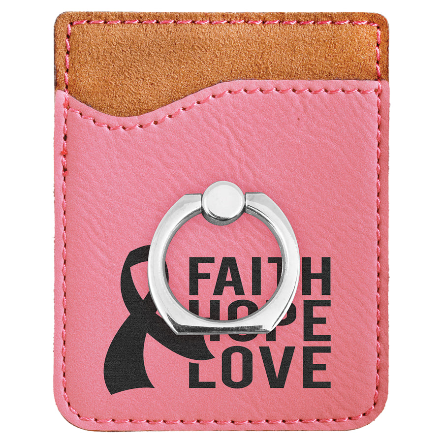 Leatherette Phone Wallet w/ Ring