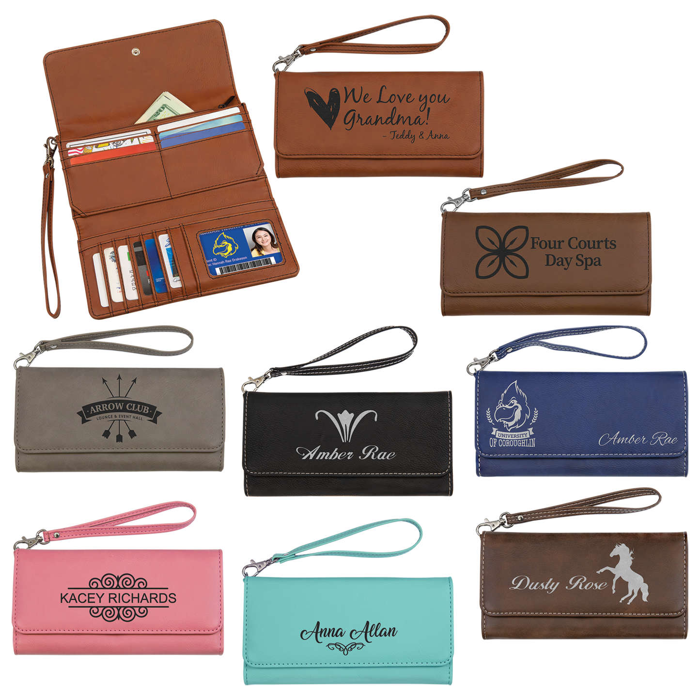 Leatherette Wallets With Strap