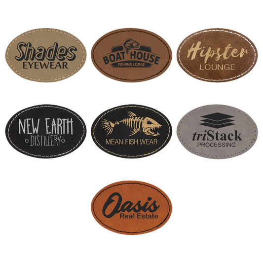 Custom Oval Leatherette Patches